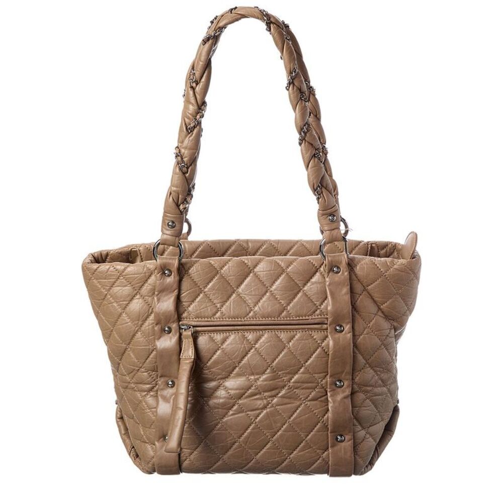 Chanel Gray Calfskin Cc Tote (Authentic Pre-Loved)